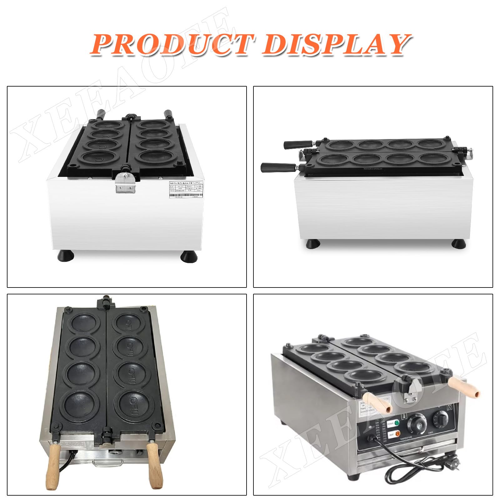 Máquina para Hamburguesas con Calefacción Doble 3000W, para Aperitivos, Comida Callejera, Prensa para Hamburguesas Heladas UFO Comercial, Temporizador 5 Minutos,110V