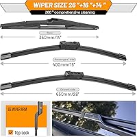 Vista 167 de AUTOBOO - Limpiaparabrisas de repuesto 26 + 20 pulgadas con limpiaparabrisas trasero de 12 pulgadas para BMW X3, X4, 2018, 2019, 2020, 2021, 2022