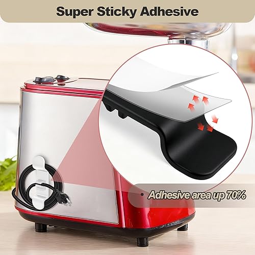 Miniatura 4 de Organizador de cables mejorado de 16 piezas para electrodomésticos de cocina, soporte de cable adhesivo y envoltura para olla a presión, freidora de