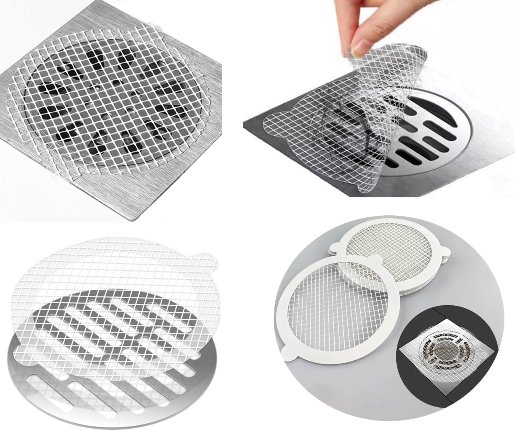 Lot de 25 Filtres Anti-Cheveux Jetables: Stop aux Bouchons! (11cm, Fibre de Verre)