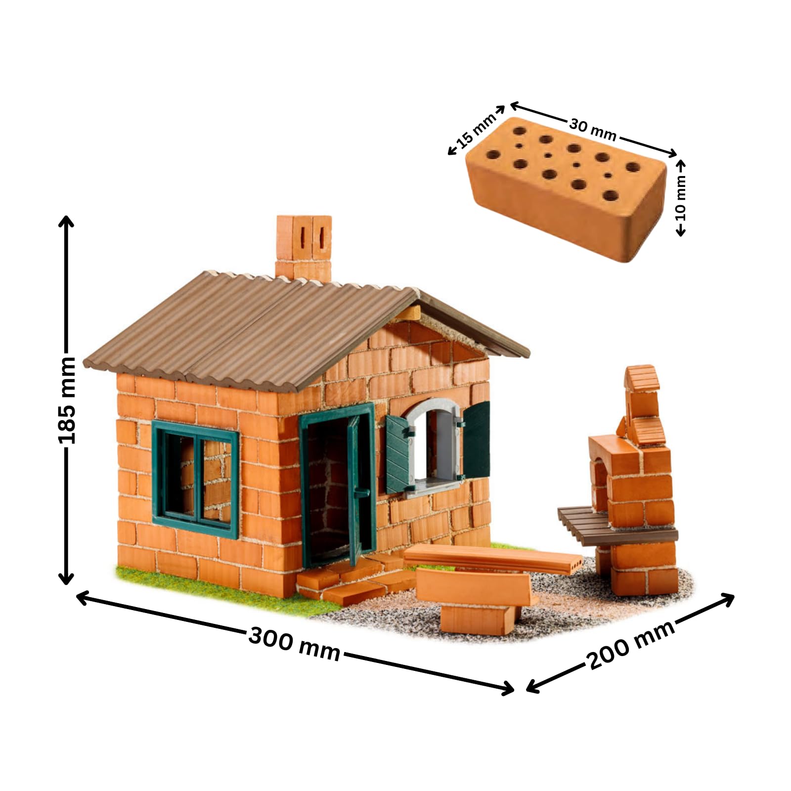 Teifoc Kit de Construction - Maison avec Barbecue - 185 pièces