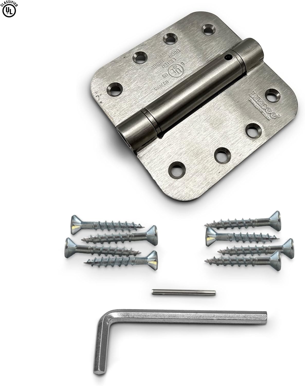 Mortise Self Closing Door Hinge 4 inch x 4 inch with 5/8 Radius, Polished Chrome with Full Installation Hardware | Auto Shut Door Hinge x1 by Villar Home Designs