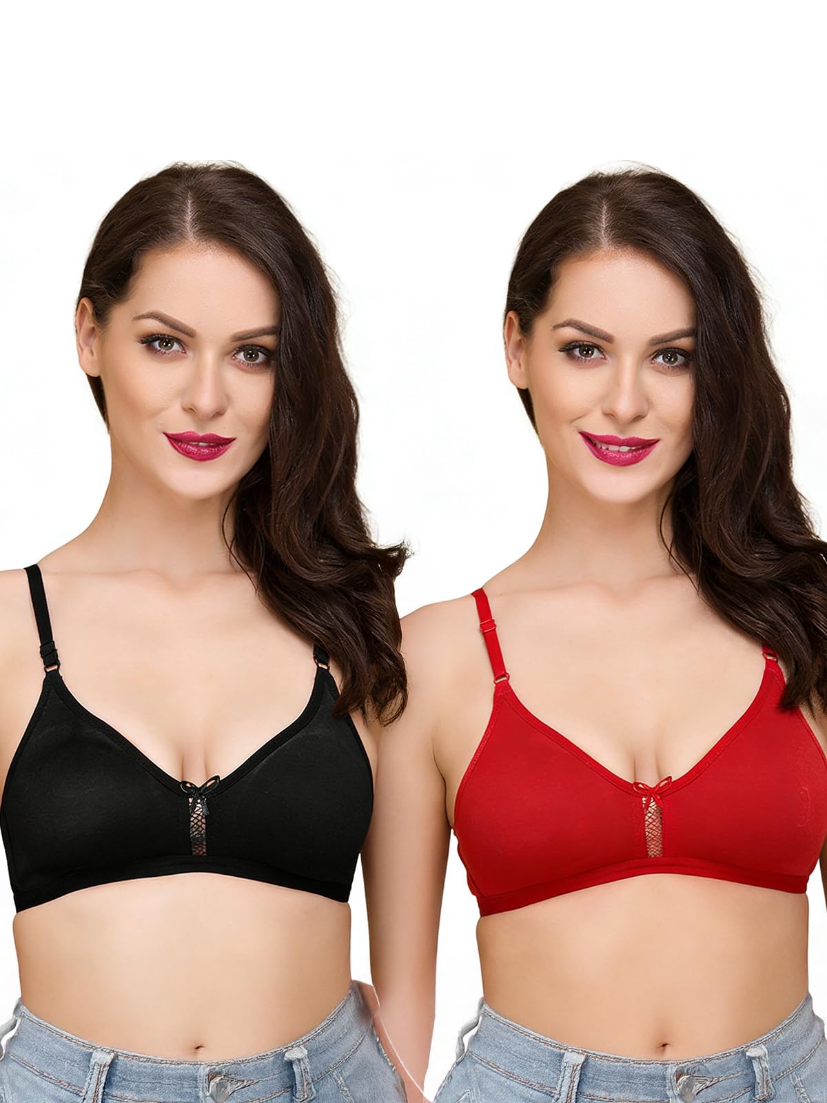 clovia Women's Cotton Pack of 2 Non-Padded Non-Wired Full Coverage Bra-picture-33