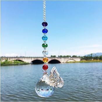 サンキャッチャー　マジックスパイラル Amazon.co.jp: Waltz&F 水晶サンキャッチャー 蝶形 カラフル