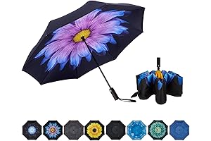 Inverted Umbrella Double Layer Automatic Folding Reverse Umbrella Windproof UV Protection for...