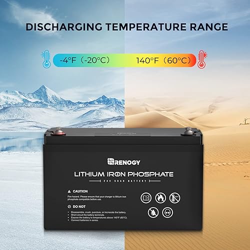Miniatura 8 de Renogy Batería de litio LiFePO4 de ciclo profundo de 24 V 50 Ah, más de 3500 ciclos, BMS integrado, energía de respaldo perfecta para sistema de
