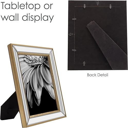 Miniatura 8 de Mikasa Marco de fotos de espejo, muestra una foto de 8 x 10 pulgadas, caballete trasero para exhibición de mesa, 10.5 x 12.5 pulgadas