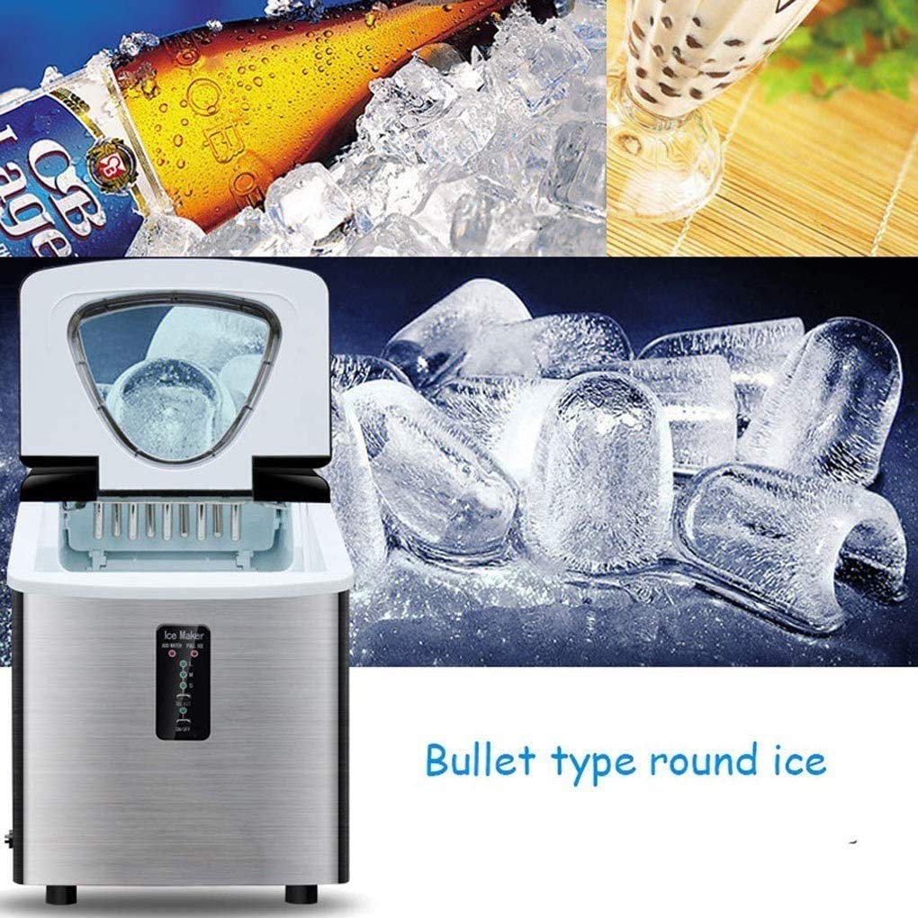 Máquina de Hielo Transparente portátil Countertop Ice Ice Machine 39 Ibs/24 Hours - Cubitos de Hielo listos en 8 Minutos 2.2 Ibs Almacenamiento de Hielo