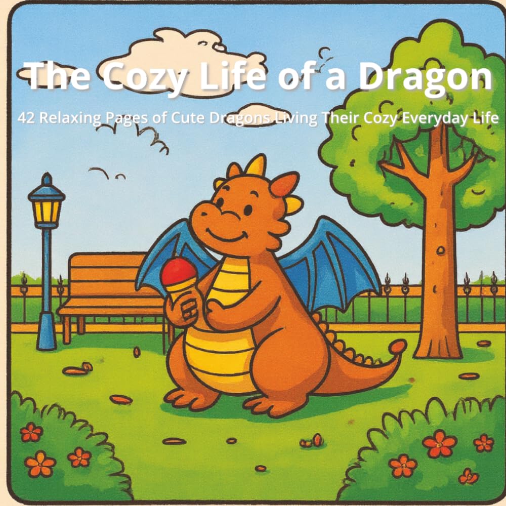 The Cozy Life of a Dragon: 42 Relaxing Pages of Cute Dragons Living Their Cozy Everyday Life