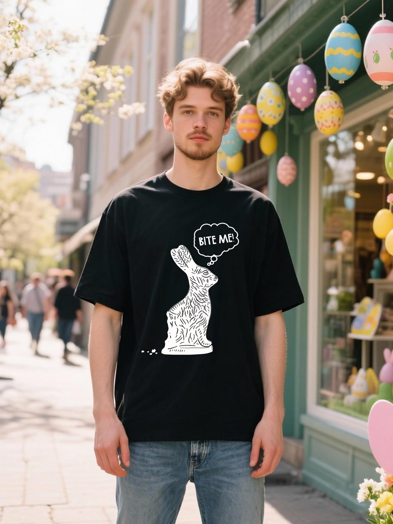Easter Shirts for Women Floral Bunny Graphic T Shirt Cute Easter Eggs Spring Casual Short Sleeve Tee