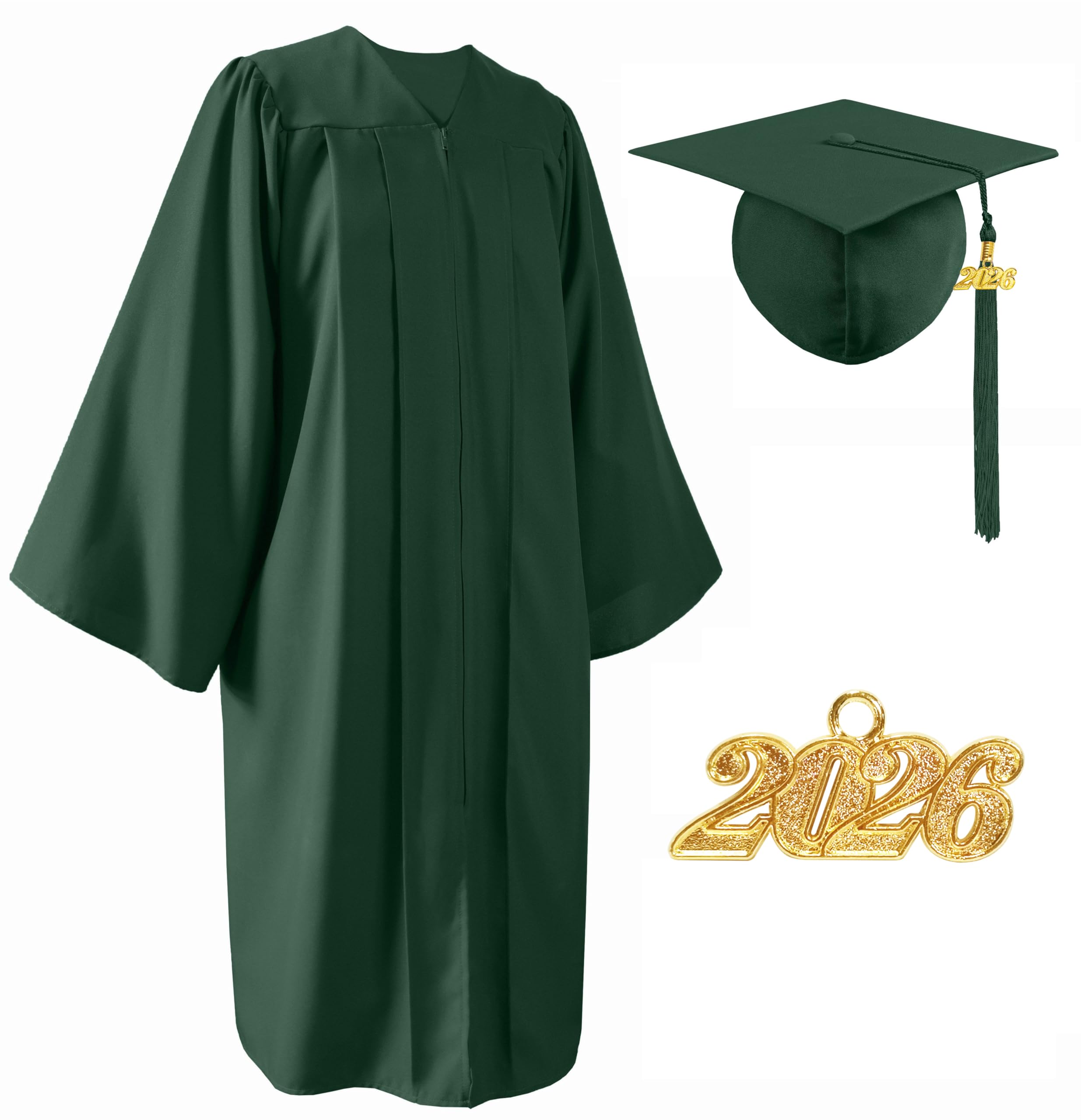 Matte Graduation Cap and Gown Set 2026 for High School and College