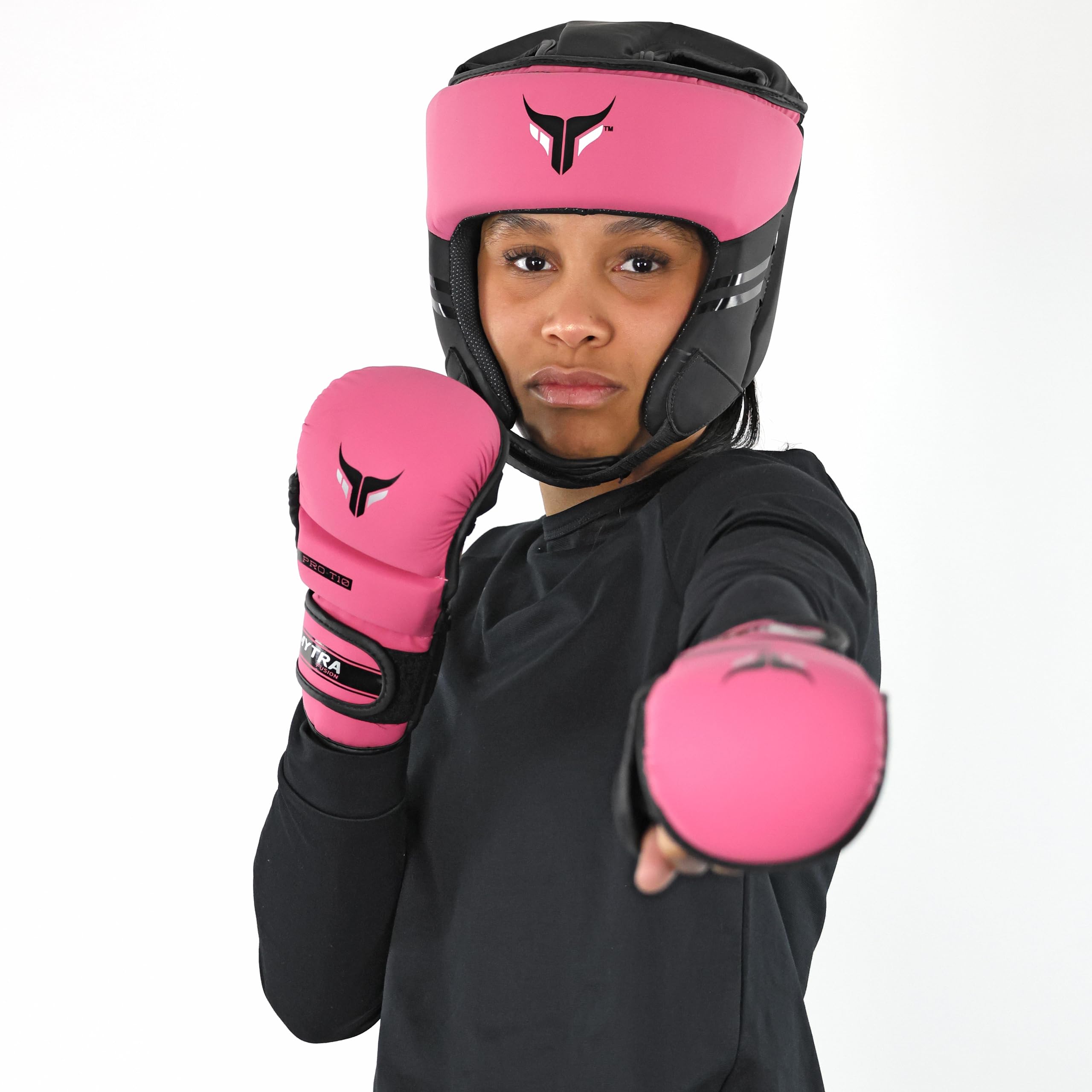 Mytra Fusion 7-oz Mujeres Guantes MMA Palma ventilada Abierta