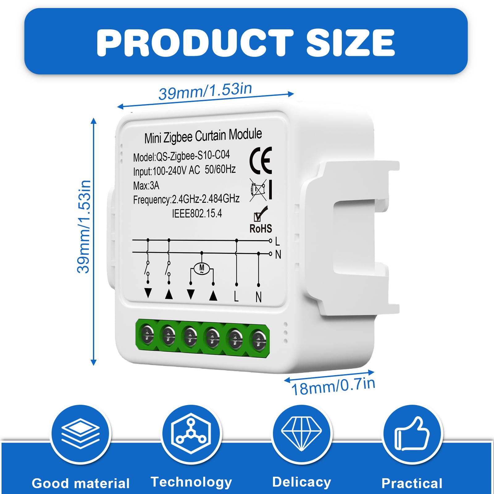 2 sztuki inteligentnego przełącznika rolet WiFi, moduł Tuya WiFi do sterowania roletami 2,4 GHz, inteligentne sterowanie roletami przez Alexa, sterowanie przez aplikację, programator czasowy dla
