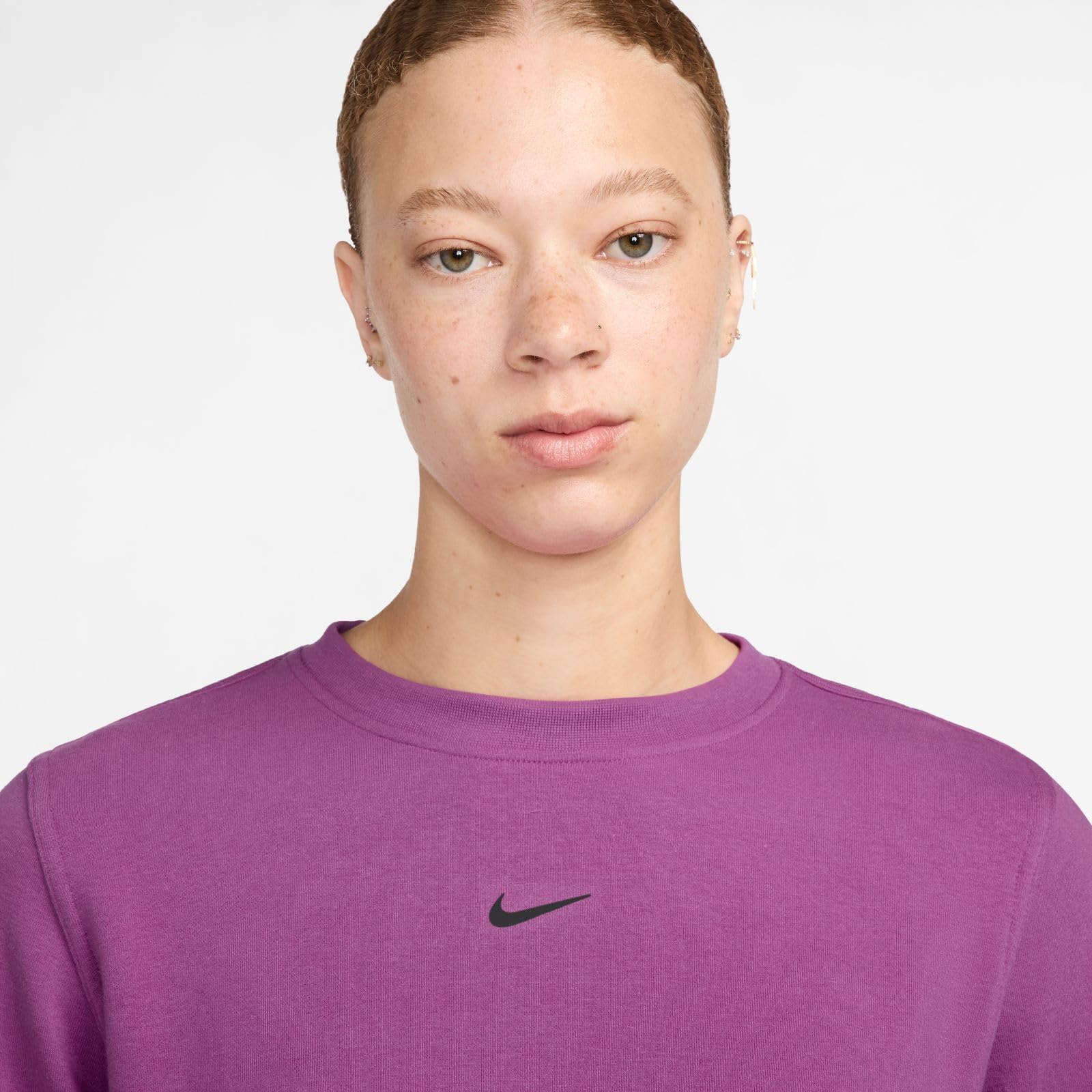 Nike Nike Dri-Fit One French-Terry-Sweatshirt mit Rundhalsausschnitt für Damen Maglia di Tuta Donna (Pacco da 1)