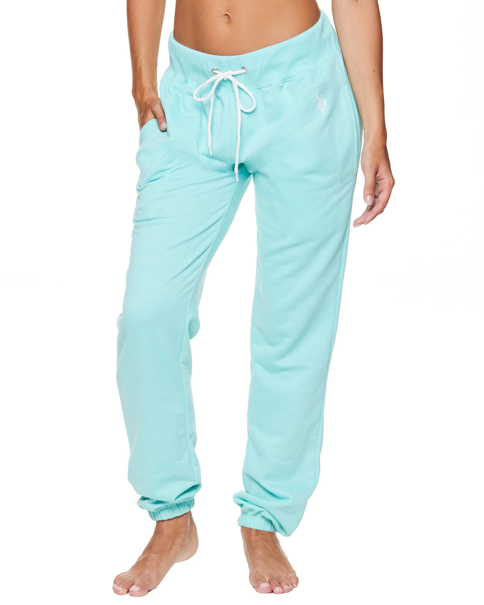 U.S. Polo Assn. Womens Joggers with Pockets – Sweatpants for Women (Mint Heather, X-Large)
