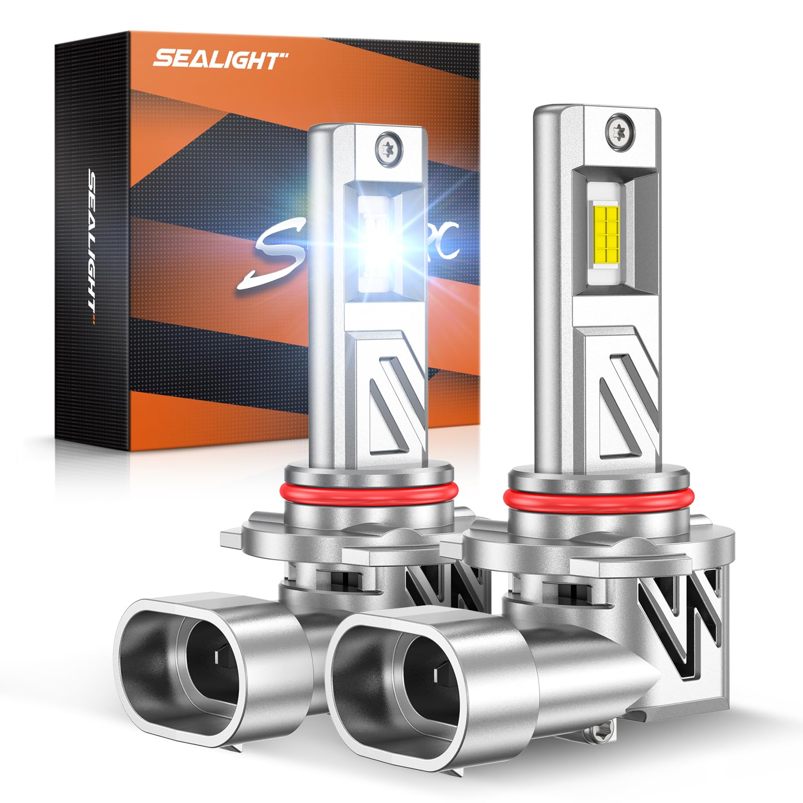 SEALIGHT HB3/9005 Headlight Bulb, 44000LM 6000K Output Canbus Ready, LED 9005 Bulbs For Powersports IP68 60000Hrs Lifespan, 1：1 Size 3Mins Installation, 2 Pack