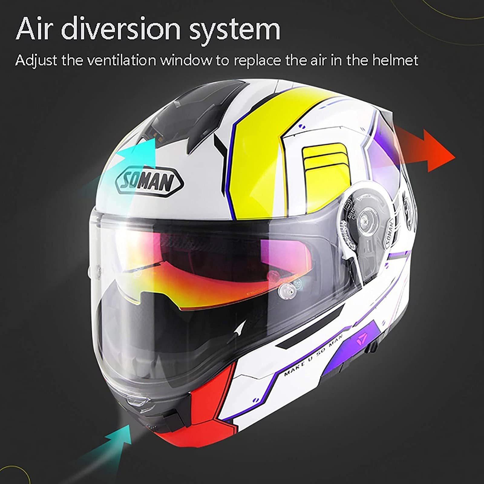 Casque Moto Modulable BEEK Homologué DOT/ECE | Double Visière, Ventilation | Pour Hommes Et Femmes