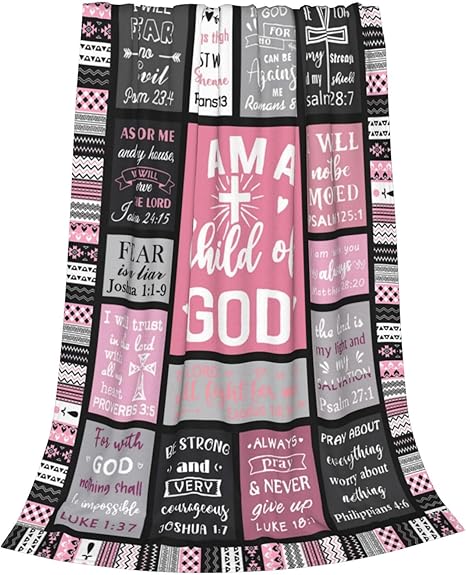 Christian Inspirational Soft Throw Blanket for Women and Men - Faith, Religious, Spiritual Gift - Personalized for Adults/Kids 50"x 60"