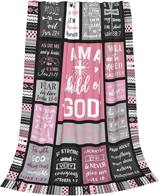 Christian Inspirational Soft Throw Blanket for Women and Men - Faith, Religious, Spiritual Gift - Personalized for Adults/Kids 50"x 60"
