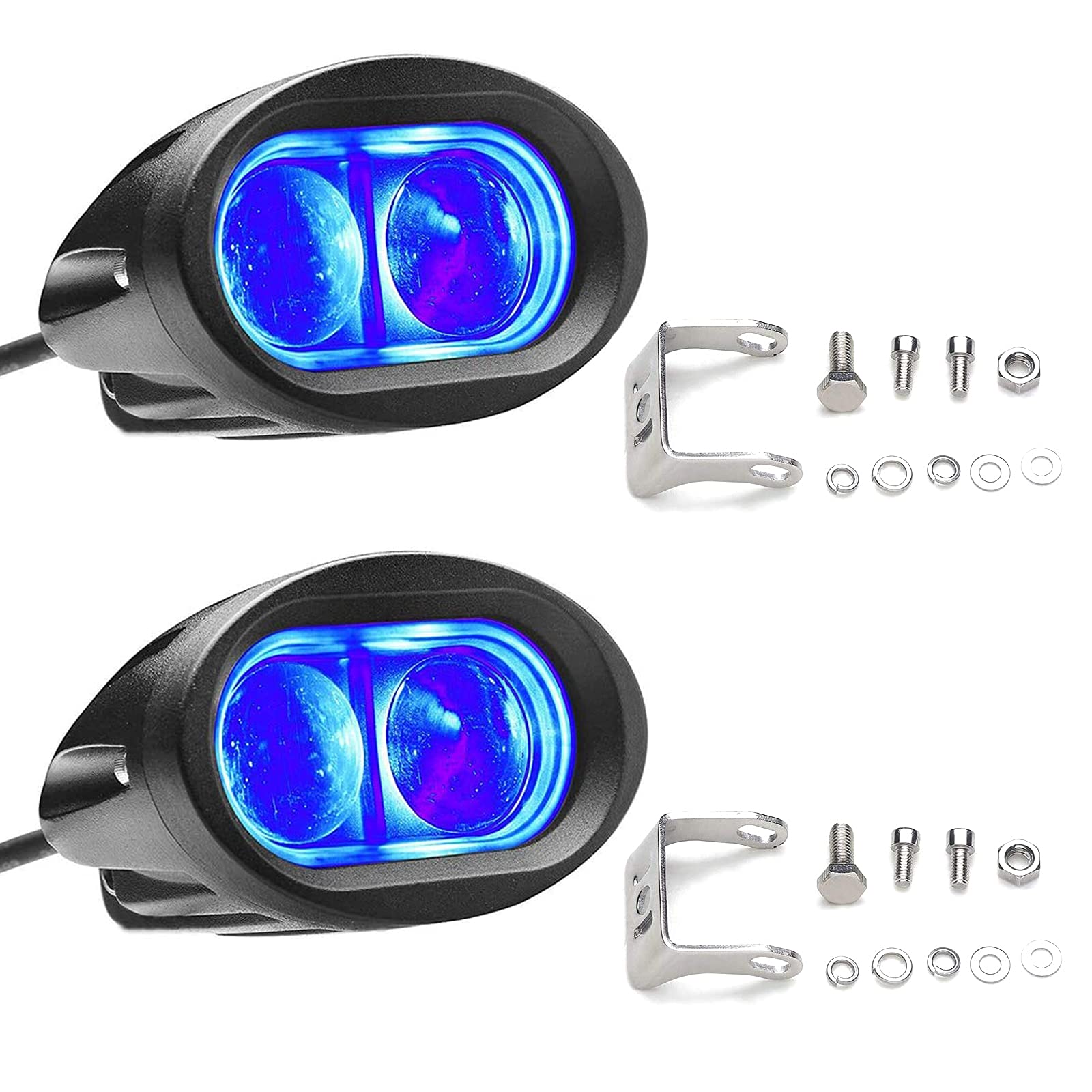 Dinfu 2pcs Luce blu del carrello elevatore del LED 20W di sicurezza del magazzino della luce 12-80V per la luce del lavoro del trattore del camion offroad LED