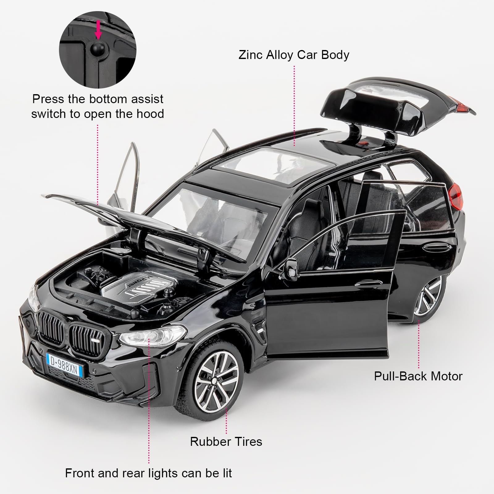 BGHSCA Toy Car Compatible for 1:32 X3M Model Car - Image 3