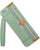 Firbon A4 Paper Cutter 12 Inch Titanium Straight Paper Trimmer with Side Ruler for Scrapbooking Craft, Paper, Coupon, Label, Cardstock (Morandi)