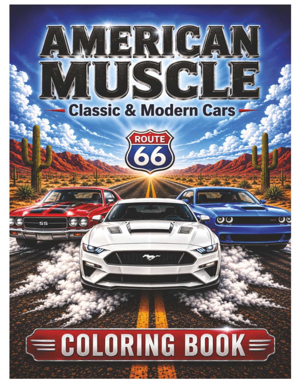 American Muscle: Classic & Modern Muscle Car Coloring Book