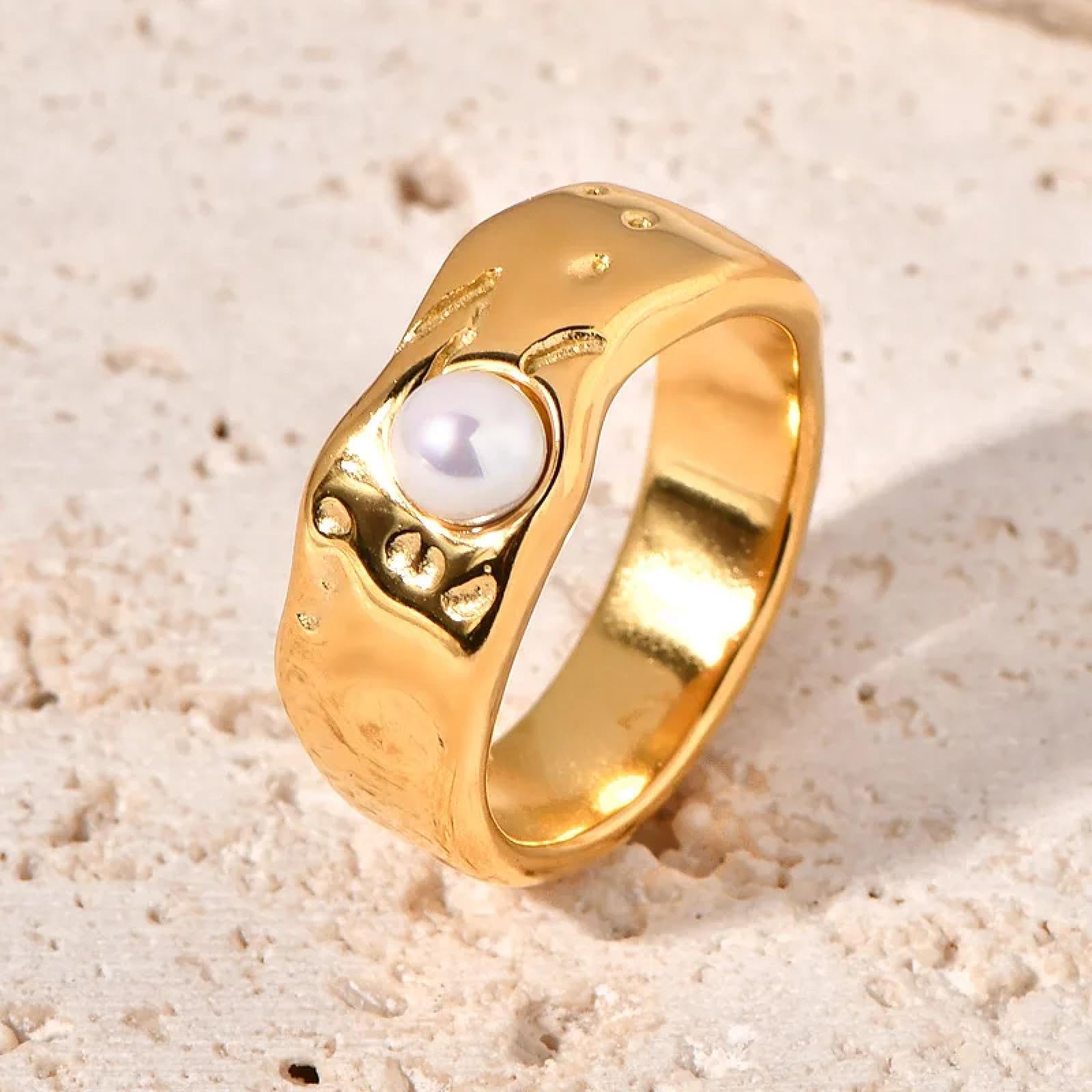 Ring Ringe Damen Bijouterie Herren Europäische Und Amerikanische Influencer Wählen Ins Style Lava Pearl Ring Modischer Ring