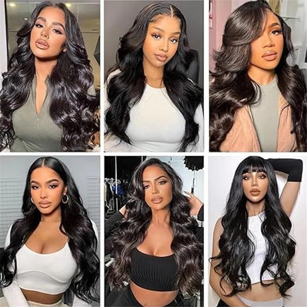 Dopinki do przedłużania włosów Body Wave Clip in, prawdziwe włosy, 120 g, podwójne pasmo, nr 1B, naturalna czerń, 25,4-66 cm, na całą głowę, miękkie (61 cm)
