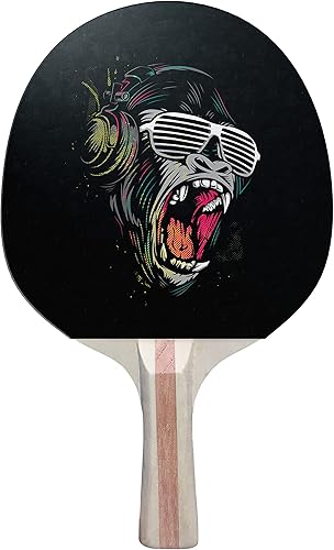 Miniatura 1 de Gorilla - Raqueta de tenis de mesa de 5 capas con diseño colorido de Gorilla (rojo en la parte trasera)