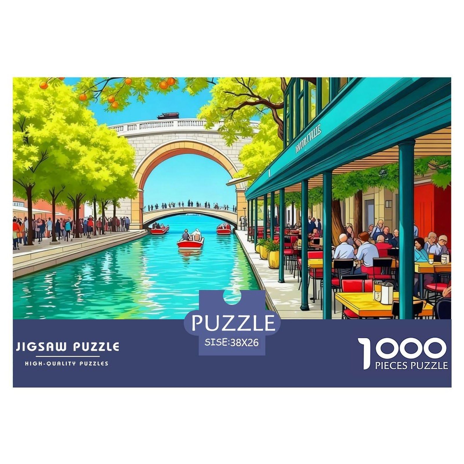 Jigsaw Puzzle 1000 Pieces Venice Canals Jigsaw 38x26cm/1000pcs Toy for Adults And Kids Stress Reliever Family Game DIY Cardboard