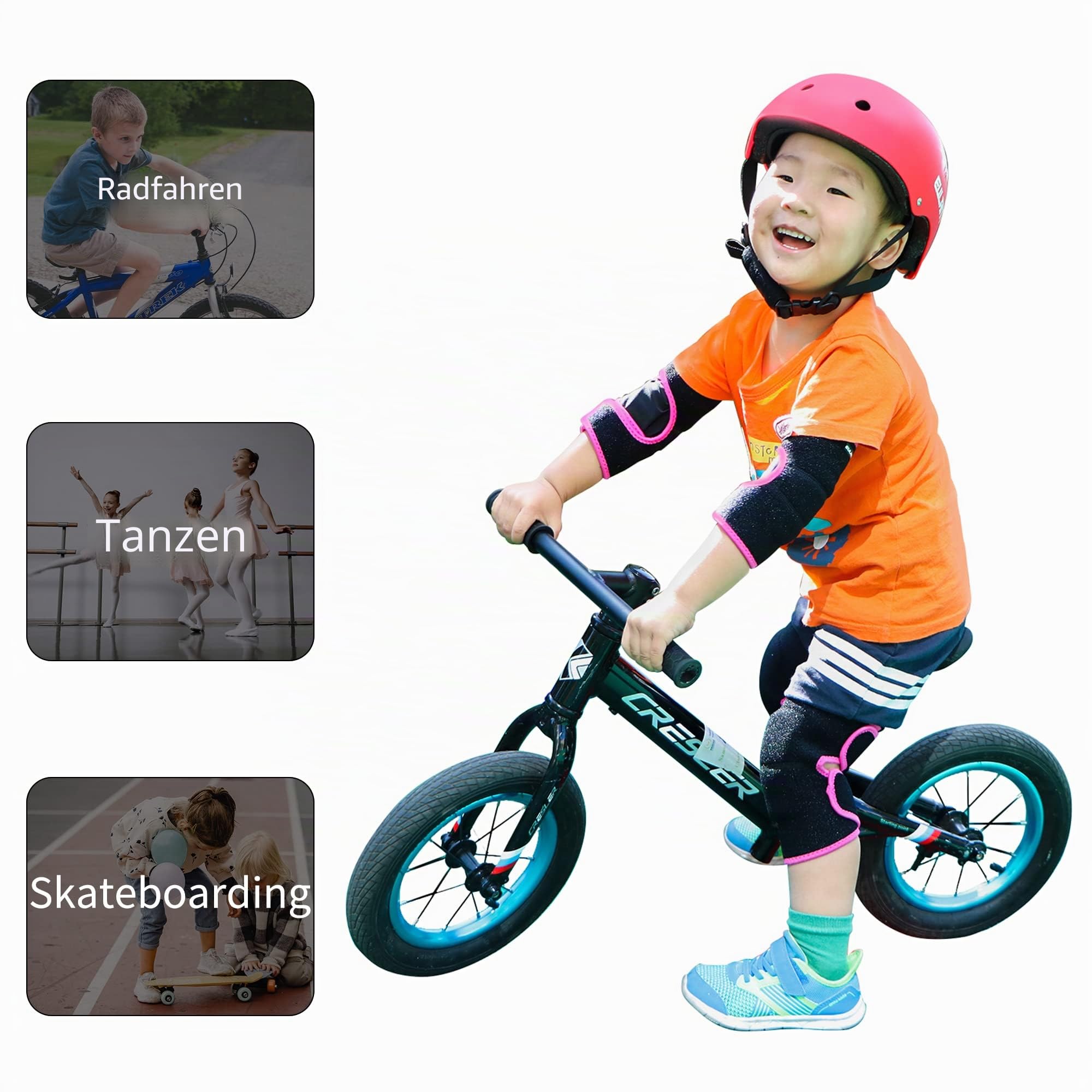 ONTYZZ Kinder Knieschützer Jungen Mädchen Einstellbar Weich Knieschoner mit Verdickten SBR Pad Guard Kniepolster für Downhill Radfahren Tanzen Volleyball Krabbeln Sport Kniebandagen