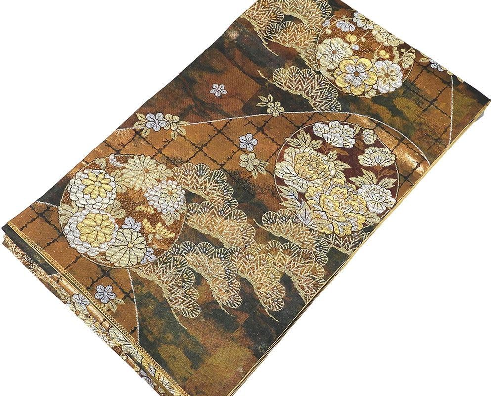 きもの翔鶴] 袋帯 正絹 花丸 礼装用 フォーマル 良品 中古