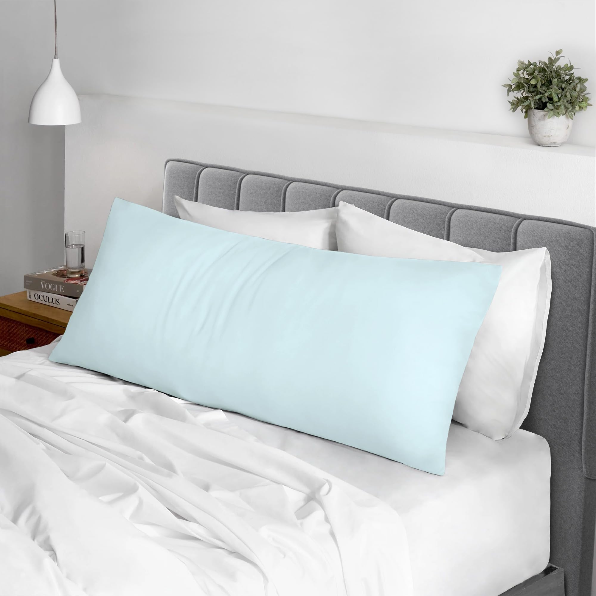 Pizuna 100% Cotton Standard Pillowcases 2 Pack White 50x75cm, 400 Thread Count Long Staple Combed Cotton Soft Pillow Cover, Sateen Weave Oxford Pillow Cases (Cooling Pillowcase 2PC) — view 13