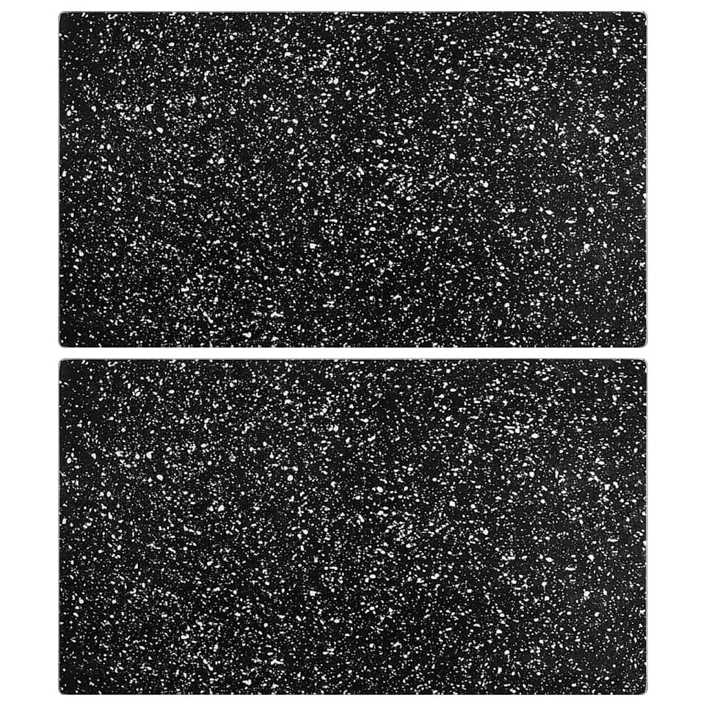 Schneidebretter 2 Stk. Hartglas Granitoptik 52x30 cm, rutschfestes Küchenbrett mit grob geschliffener Oberfläche, spülmaschinenfest, vielseitig als Hackblock
