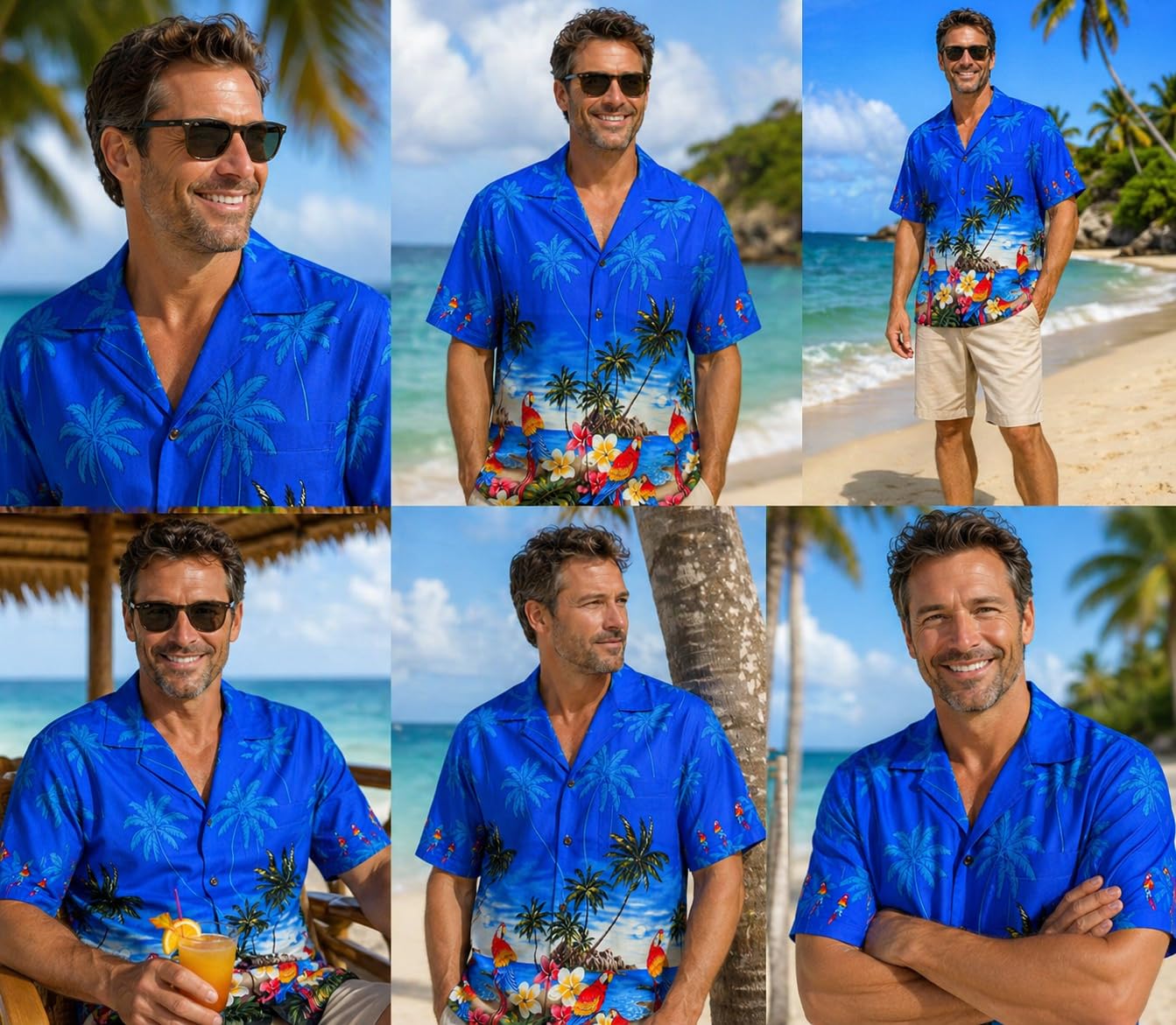 Parrot Collection Herren Hawaii-Shirts