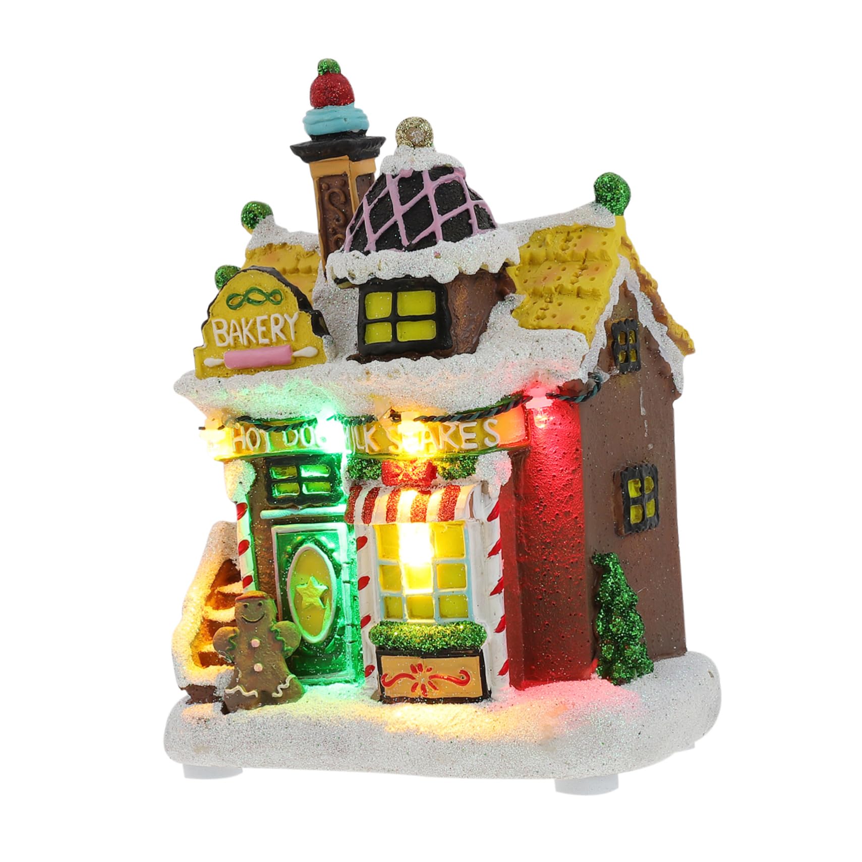 GRIRIW 1Pc Luminous Christmas LED Light Snow House Display Decor Xmas Decor for Decoration No Batteries Included