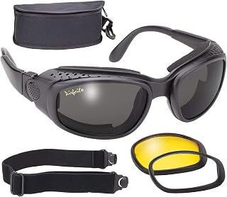 Pacific Coast Airfoil Black Convertible Goggle And Sunglass With 3 Removable Polycarbonate Le - One Size
