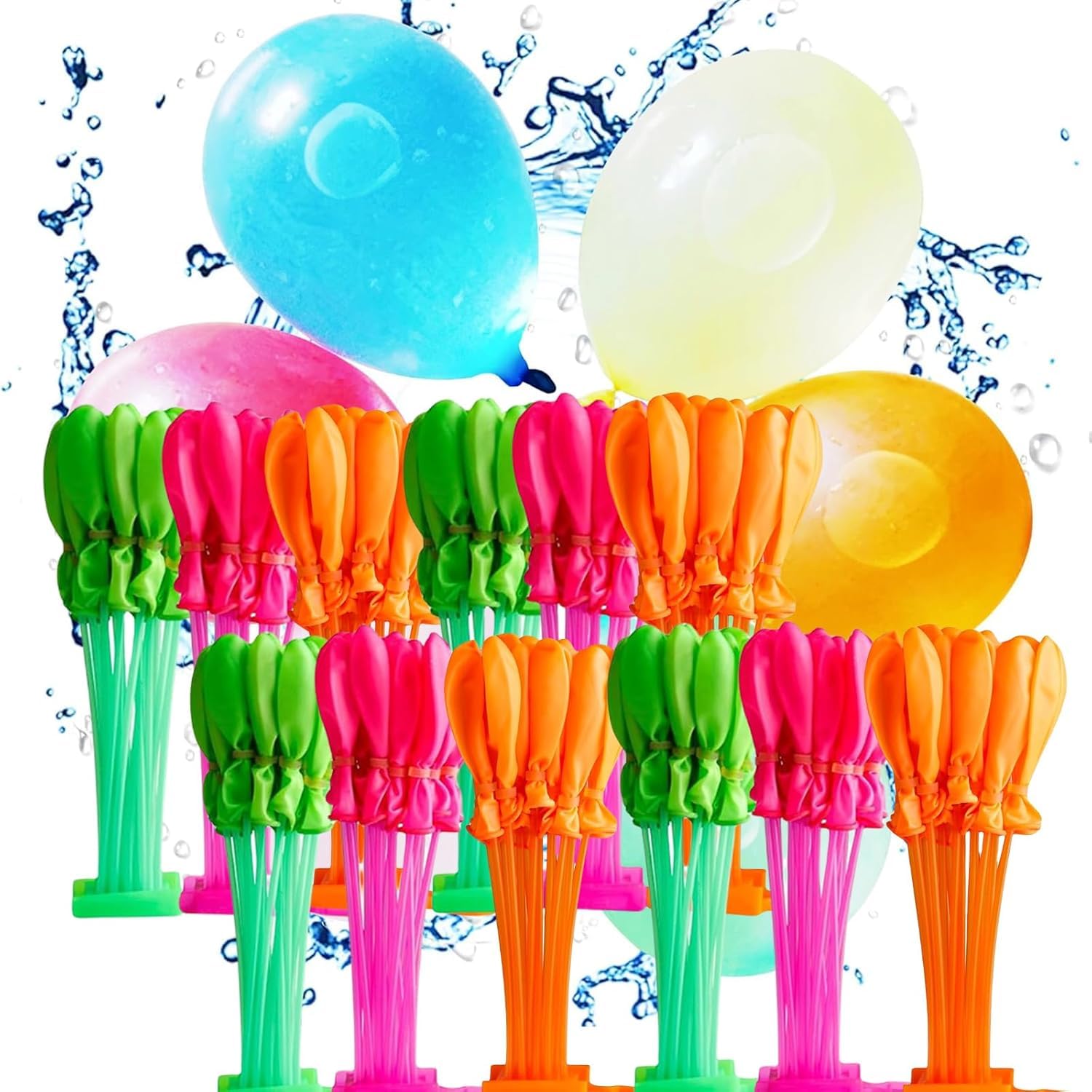 485P Rapid-Fill Self-Sealing Water Balloons Easy to Fill Use,Multicolour Water Balloons Rapid-tying sealing,Summer Fun Splash Water Balls for Outdoor Games,Kid Adult Parties and Backyard Water Fights