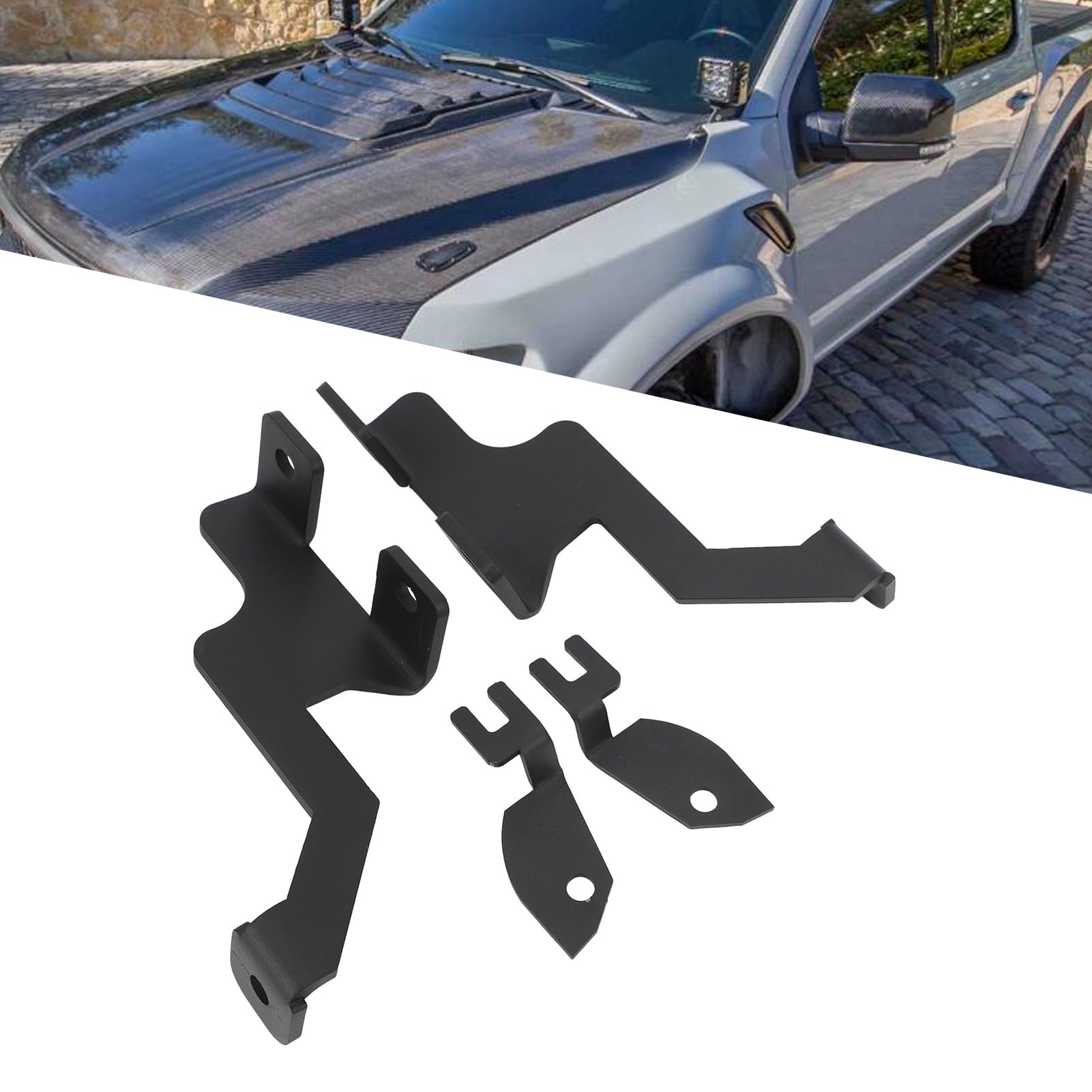 Akozon Supports D'éclairage De Montage De Capot, Supports De Montage D'éclairage LED De Capot 612590737497 Supports De Montage De Module De Pilier Côté Gauche Droit Pour SVT