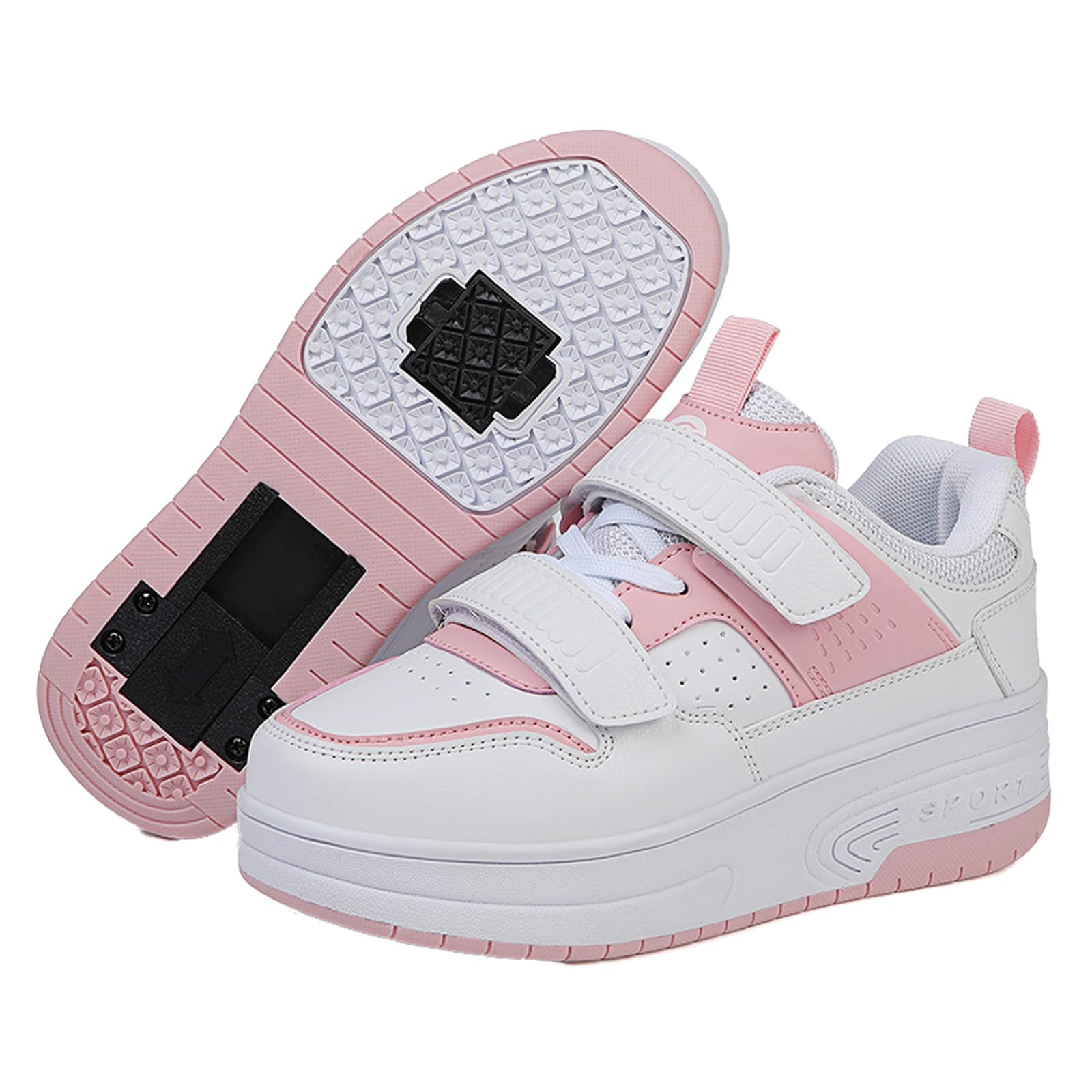 Buty dziecięce z kółkami, buty treningowe z podwójnym kołem, trampki z chowanymi kołami, regulowane, zdejmowane kółka, wielofunkcyjne, sporty na świeżym powietrzu