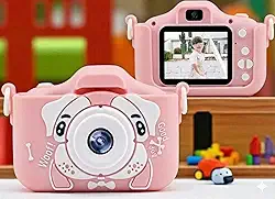 Câmera Digital Infantil, Recarregável, Com Tela LCD, Jogos e Vídeo HD – Presente Criativo para Crianças | Antichoque, Fácil de Usar (Rosa) e Alça Fotos em Alta Resolução