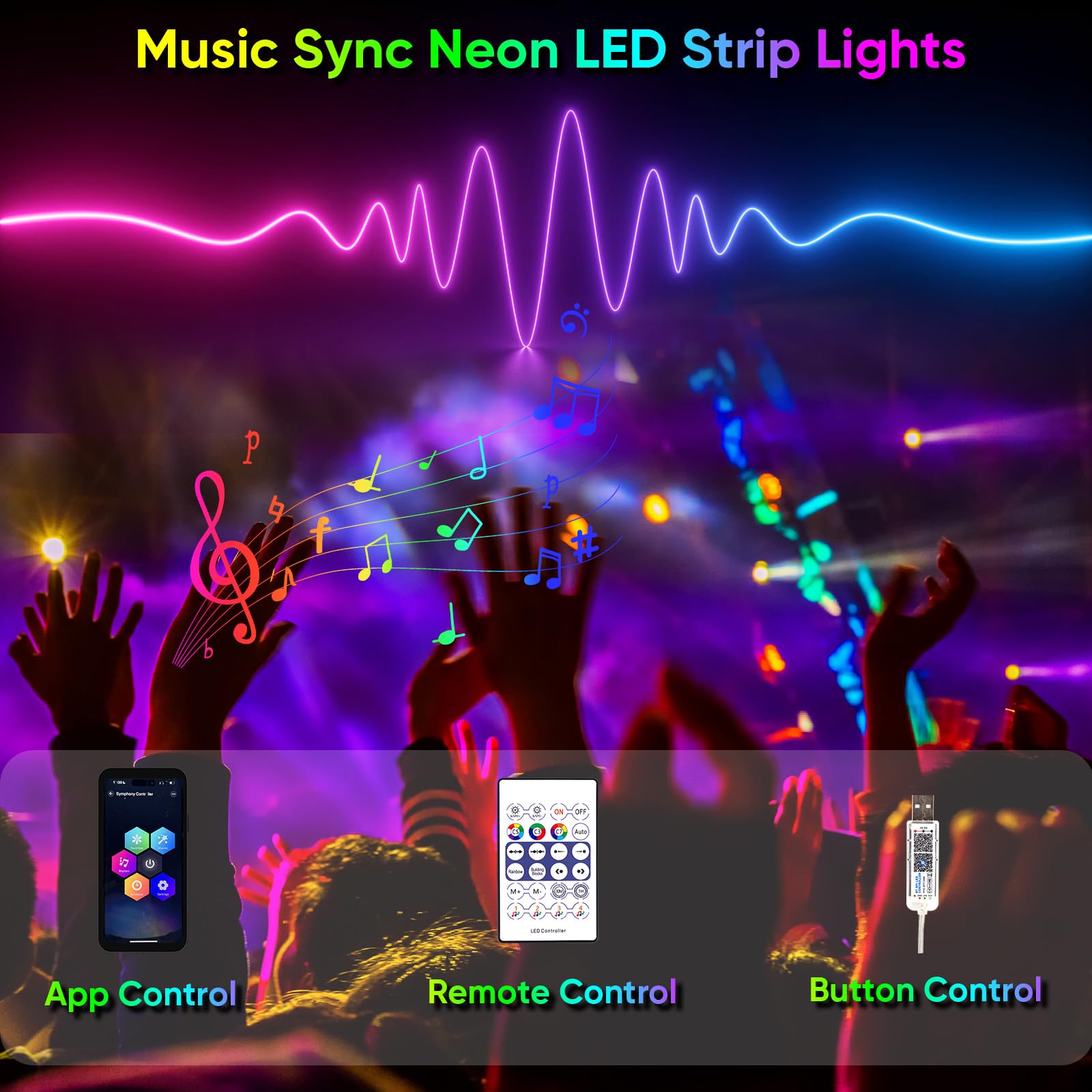 ShineBurky 5M RGBIC Neon Rope Light, 360° RGB Outdoor LED Strip Lights - Image 3