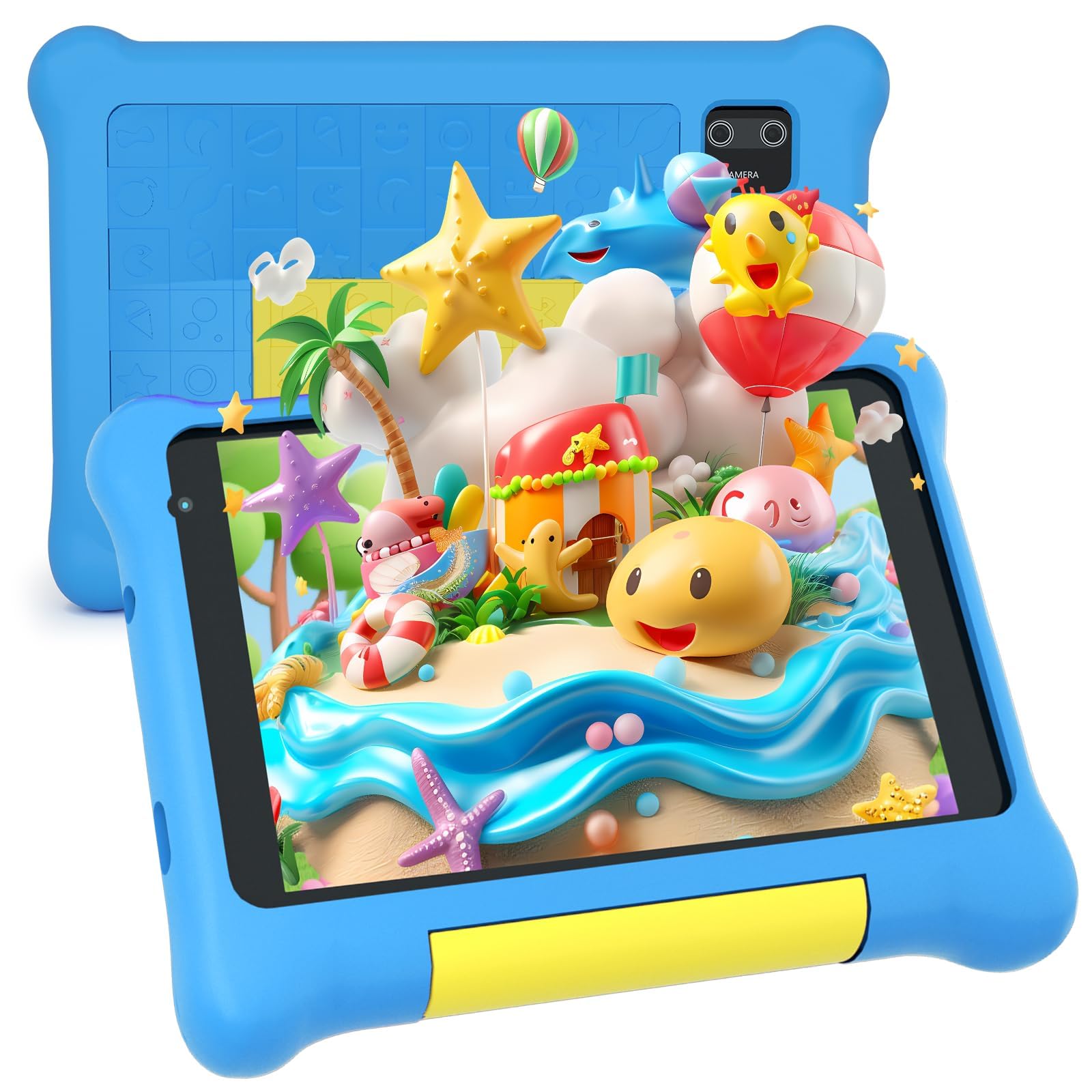 Tablet Bambini Tablet Tablet Tablet 7 Pollici Bambini 8GB RAM + 64GB ROM 128GB Expand, Controllo Bambini Software Preinstallato Doppia Camera (Blu)