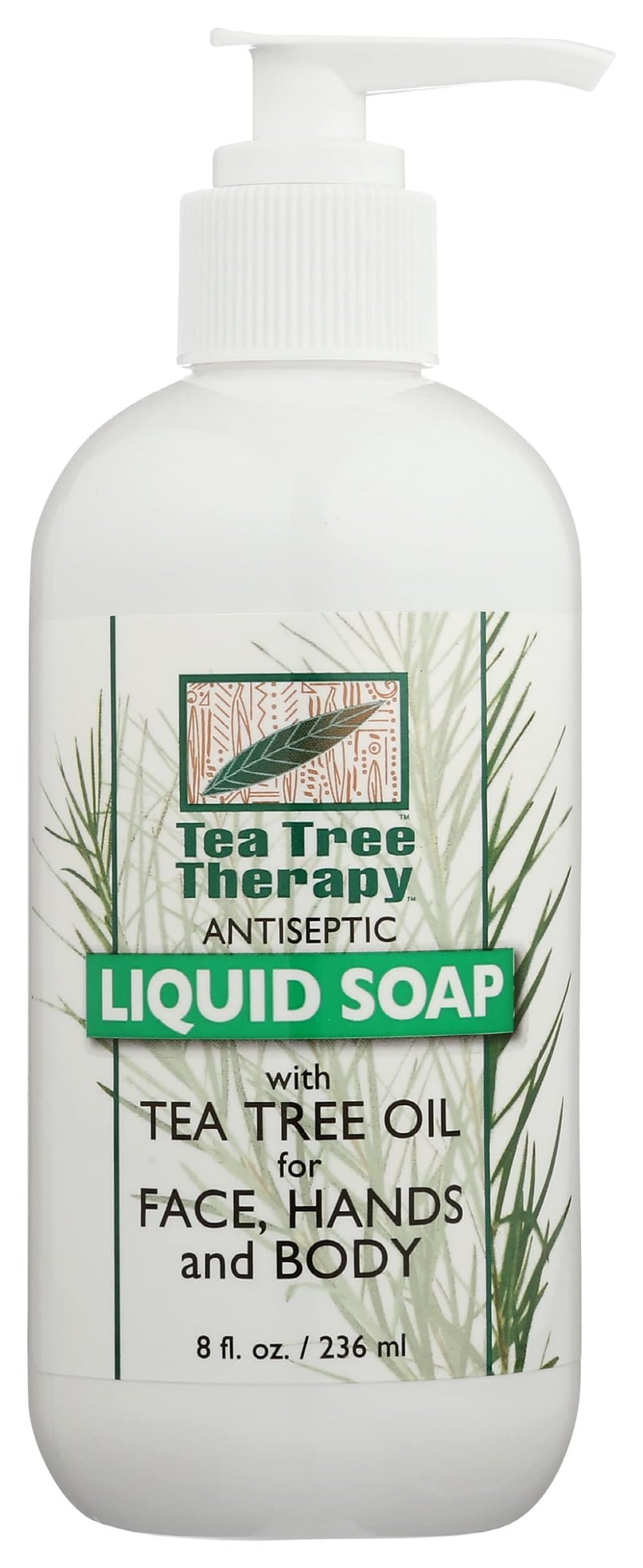 Tea Tree Therapy Antiseptic Liquid Soap with Tea Tree Oil for Face, Hands, and Body | 8 fl oz (236 ml)