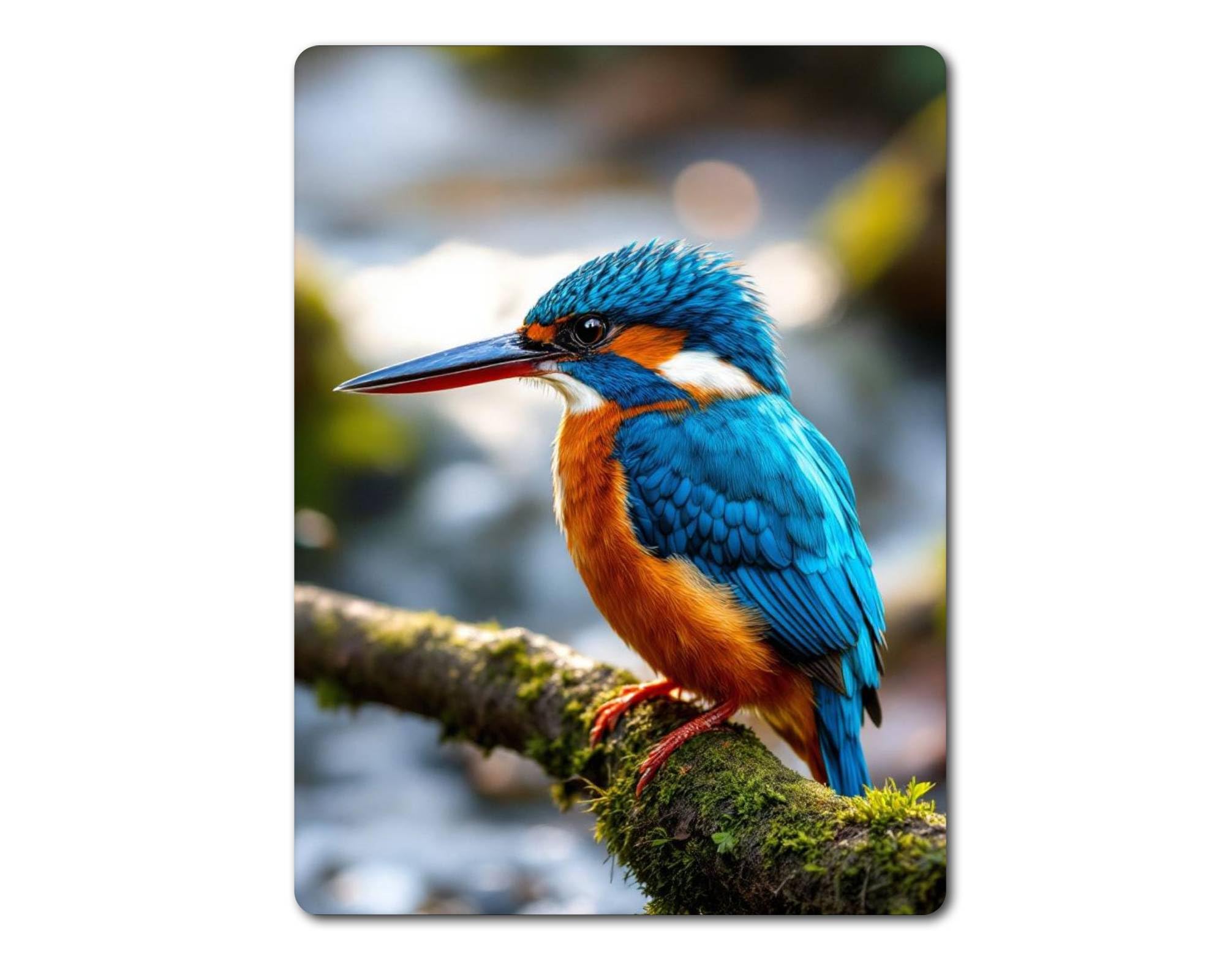 Decalarama Bird Metal Sign Gift – Kingfisher In A Tree - Fun Cute Garden Wildlife Novelty Present