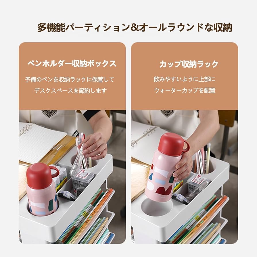 Amazon.co.jp: 本棚 書類 文具 収納 本棚 キャスター付き 大容量