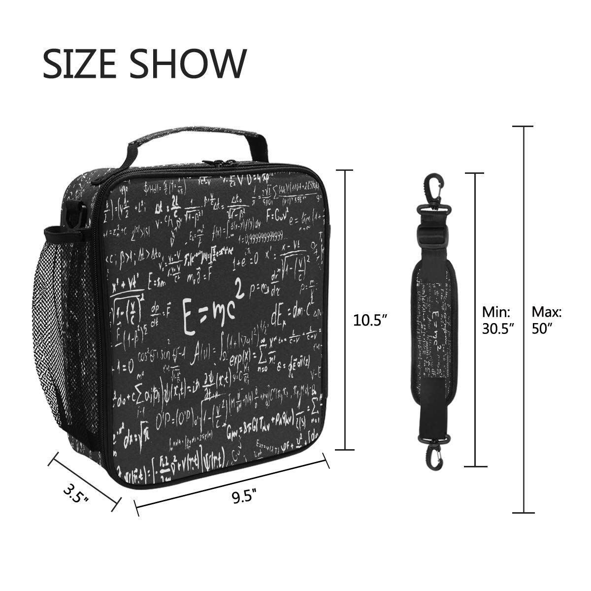 HJRT Borsa per il pranzo per uomini e donne, formule, teoria, lezione di matematica, isolata, riutilizzabile, a prova di perdite, contenitore per il pranzo per ufficio, picnic, viaggi