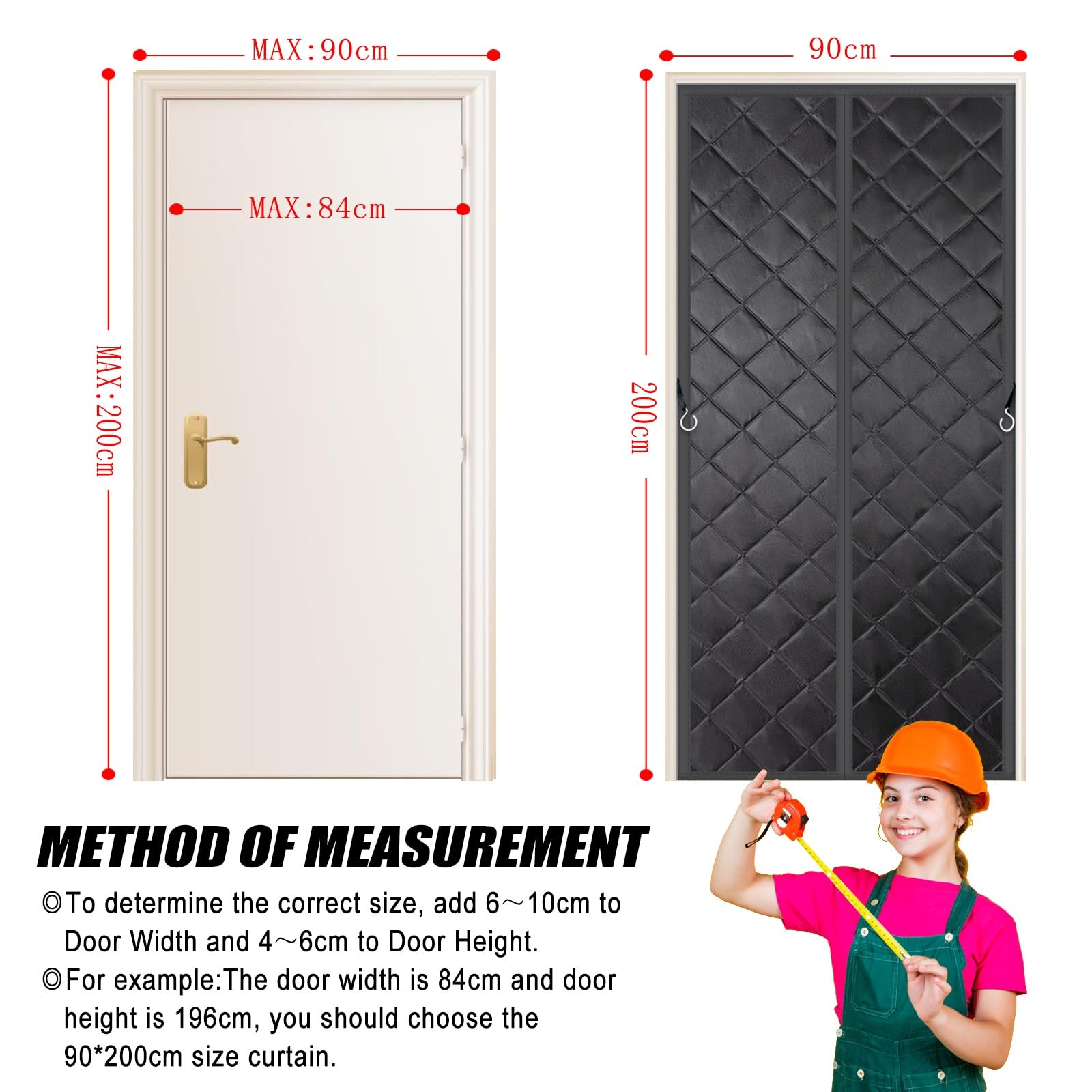 Tenda per Porta Inverno Termica 250 x 230 cm Anti Freddo, Oscuramento, Insonorizzazione Termica Isolata Tenda per Porta per Camere da Letto, Balconi e Soggiorni, D