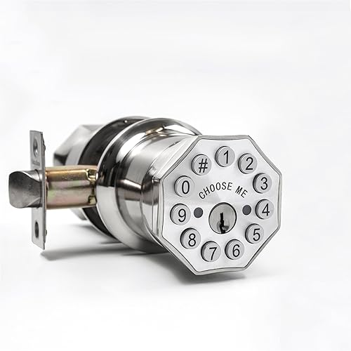 Pomo de puerta con teclado y llave, cerradura de puerta de entrada sin llave, desbloqueo digital inteligente por contraseña, llavesretroceso USB,